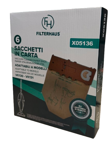 Sacchetti Folletto VK 130/131 - 6 Sacchetti in Microfibra