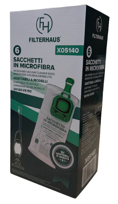 Sacchetti Folletto VK 140/150 - 6 Sacchetti in Microfibra
