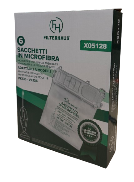 Sacchetti Folletto VK 135/136 - 6 Sacchetti in Microfibra
