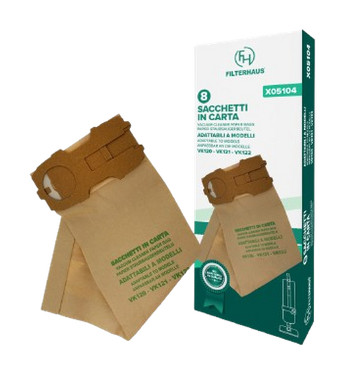 Kit Base compatibile per Folletto VK 120/121/122 - 6 Sacchetti + 2 Filtri